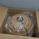 17.6 inch Hemp Rope Woven Pendant Light Wicker Pendant Light 3-light Rattan Light Fixture Boho Chandelier Farmhouse Chandelier Dome Pendants Light for Dining Room Bedroom Kitchen (Bulb Included)