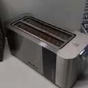 Mueller UltraToast Full Stainless Steel Toaster 4 Slice, Long Extra-Wide Slots for Bagels and Waffles, 6 Browning Levels, LED Display, Cancel/Defrost/Reheat Functions & Removable Tray, Kitchen Gadgets