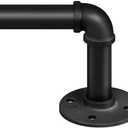Zeerobee Curtain Rods for Windows 72 to 144, 1 Inch Industrial Wrap Around Black Curtain Rod, Indoor/Outdoor Room Divider Adjustable Drapery Pole, 72"-144"
