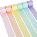Pastel Ribbon Assortment - 1.5 Inch Double Face Rainbow Colored Satin Ribbon 6 Rolls, 30 Yards for Garland Baby Shower Crafts Birthday Party Wedding Easter's Day Christmas