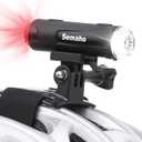 2in 1 Rechargeable Helmet Light with Bracket Mount Night Bike Light Riding Safety 5 Warning Light Modes IP66 Waterproof Bicycle Light, 360 Rotatable Front Rear Lights, Mountain Bike Headlight