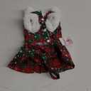 Dog Christmas Sweater Dress with Leash Set Puppy Sweaters for Small Dogs Girl Pet Outfit Plaid Puppy Clothes Cute Bowknot Doggy Apparel Cat Holiday Xmas Party Costume (Small, Green) 