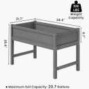 Weatherproof Raised Garden Bed, HDPE Outdoor Elevated Planter Box with Legs, Garden Box, Flower Beds for Patio, Deck, Balcony (Grey), 39x21x25in