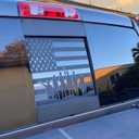 Xinghe for 2019-2025 Chevy Silverado GMC Sierra, Rear Middle Window American Flag Decals Stickers, Patriotic Flag Rear Window Decal, Matte Black USA Sticker