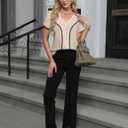 BMJL Womens Blouses Dressy Casual Short Sleeve Shirts Work Business Outfit Trendy Summer Tops (White, L)