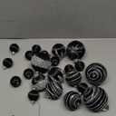 Poen 22 Pcs Christmas Balls Ornaments 3 Size Satin Silk Xmas Hanging Ball Decorations Luxury Shatterproof Christmas Tree Decor for Xmas Holiday Wedding Party Decoration(Black)