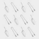 Plastic Ice Tongs and Scoops Mini Kitchen Tongs Utility and Ice Shovel Buffet Scoop for Cocktail Whiskey Tea Party Candy Dessert Buffet