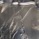 3 Pcs Silver Serving Trays Chrome Plated Rectangular Mirror Trays with Floral Engraving, Multi-Purpose Platters for Party Wedding Birthday Holiday, Ideal for Desserts Whiskey Cookies Charcuterie