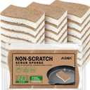 AIDEA Sponges Non Scratch, 24Count, Natural Sponge for Non Stick Cookware, Sponges Kitchen, Cellulose Scrub Sponge for Dishes, Cleaning Power for Kitchen, Bathroom, Household (Brown)