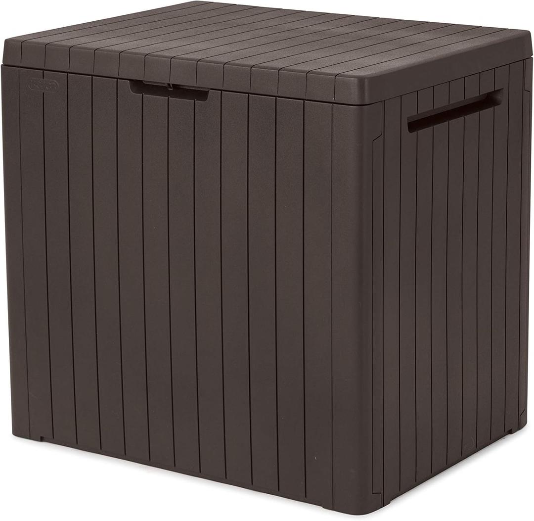 Keter City Outdoor Plastic Storage Box Garden Furniture 57.8 x 44 x 54.8 cm - Brown