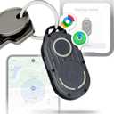 Rolling Square AirNotch Pro Dual - Bluetooth Tracker Keychain - Compatibile with Both Apple iOS Find My and Google Android Find Hub – Replaceable Batteries, Loud 360° Sound, Anti-Loss Locator, Gray