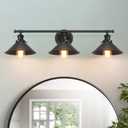 32" Upgrade Black Bathroom Light Fixture, 3-Light Vanity Lights for Bathroom Light Fixtures Rustic Matte Black Farmhouse Vanity Light, Industrial Modern Vanity lighting Fixtures over Mirror Sconce