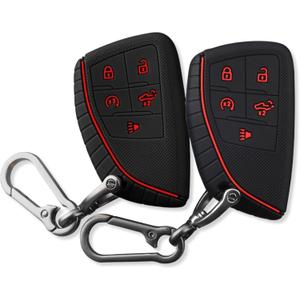 5-Button Key Fob Cover for Chevy Silverado & GMC Sierra 2022-2025, Silicone 2-Pack, Black