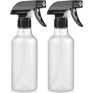 Bealee Spray Bottles 2 Pack, 10 Oz, Mist & Stream, Heavy Duty Spraying Empty Water Sprayer Bottle, BPA Free Plastic Refillable Containers for Cleaning Solutions, Planting, Hair with Measurement