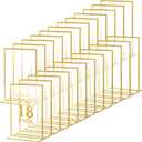 Hoteam 18 Pack Frame Acrylic Sign Holder Table Number Holders Wedding Sign Double Sided Picture T Shape Vertical Clear Stand for Restaurant Menu Home Photo Display (Vertical,7 x 5 Inch)