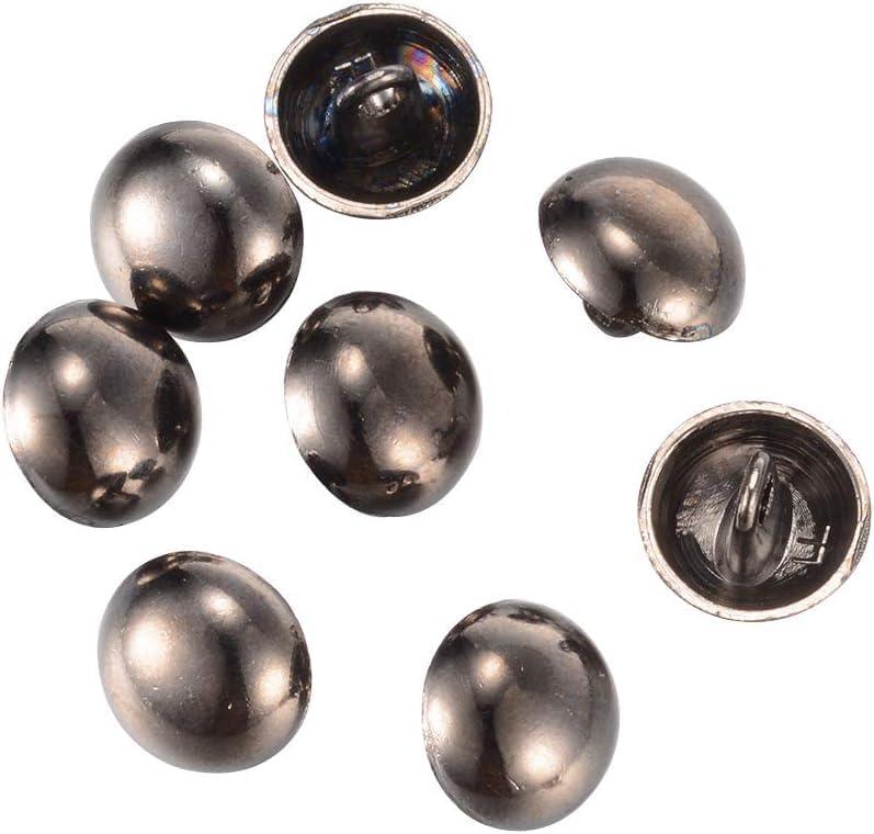 About 20 Pcs 27mm Diameter Alloy Sewing Buttons Shank Blazer Half Round Sport Woolen Coats Buttons for DIY Craft (Gunmetal)