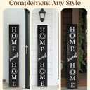 DECOLURE Welcome Sign for Front Porch - Tall Solid Wood Porch Door Sign with 10 Magnetic Seasonal & Holiday Pieces, Rustic Farmhouse Outdoor Decor for Year Round Welcoming Entryway (Porch Black), 50 inches