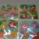 Wooden Peg Puzzles for Toddlers 1-3, Kids' Educational Preschool Peg Puzzle Toy, Set of 4 Toddler Puzzles - Farm, Dinosaur, Fruit and Marine Animals, Ideal Gift for Ages 1 2 3 Boys and Girls