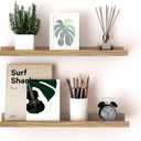 Floating Shelves for Wall Decor, Long Wall Mounted Storage Shelf for Bedroom, Living Room, Bathroom, Kitchen, Nursery, Display Picture Ledge Shelf with Lip Set of 2-24 Inches, Oak, 23.6in