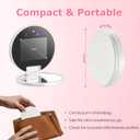 Vanexiss UV Camera for Sunscreen Test UV Mirror Sunscreen Camera, 3.8 Inch Rechargeable 2X Magnifying Vanity Mirror with Light Handheld Double-Sided Pocket Mirror for Skin Protection(White)