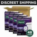 Depend Underpads, Disposable Incontinence Bed Pads for Adults, Slip Resistant, 36"x 21", 48 Count (4 Packs of 12)