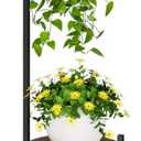 VyGrow Plant Stand Indoor, 2 Tier Hanging Tall Plant Shelf with Wheels, 3 Potted Corner Flower Stand Metal Plant Holder, Plant Shelves for Living Room, Bedroom, Patio, Outdoor, Black