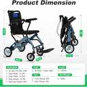 20 Lbs Wheelchair for Adults, Transport Wheelchair Lightweight Foldable, Ergonimic Travel Wheelchair, Aviation Aluminum Frame Holds 220LBS for Seniors Travel & Daily Use