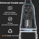 Cordless Handheld Pool Vacuum Cleaner 1110 GPH True Strong Suction 60min Run-time 40m Ultra Fine Mesh Filter for Leaves Debris,with Aluminum Pole&Angle Head for Hot Tubs,Inground &Above Ground Pools (Blue)