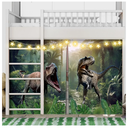 Dinosaur Loft Bed Tent Curtain Set for Low Twin, Bunk Bed Curtains with Enchanting Star Lights Play Gifts Tent Party Decoration for Indoor & Outdoor