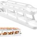 Rolling Egg Dispenser For Refrigerator, Egg Holder Space Saving Automatic Egg Storage Container Organizer For Refrigerator Kichen Cabinet