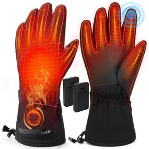 Heated Gloves, Rechargeable Heating Glove for Men Women - 3 Heating Levels, Touchscreen, Waterproof, Perfect for Skiing, Working, Motorcycling (Large)