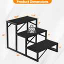 3-Step Heavy Duty Hot Tub Step, 500LBS Capacity, 24 High with Non-Slip Pad & Powder-Coated Steel, Tool-Assisted Easy Assembly for Spa, Pool, RV, Indoor/Outdoor Use