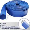 YASHINE PVC Drain HOSE 2"*100ft, Pool Backwash Hose, Heavy Duty Reinforced Blue PVC Lay Flat Water, For Swimming Drain Pools and Clean Filters, with 2 Clamp