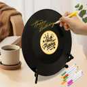 Vinyl Record Happy Birthday Decorations Guest Book Alternatives Feliz Cumpleaos Decoracion Party Supplies Favors Sign PosterLarge Birthday Card Great Gift for Men Women(Birthday)