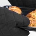 Premium Kitchen Chef Apron Star Set: Kitchen Apron & Oven Mitt/Pot Holder & Towel (Black)