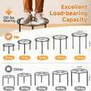 Amaoot 5 Pack Metal Plant Stand, Iron Plant Stands for Indoor and Outdoor, Flower Pot Stands for Multiple Plant, Black Potted Plant Holder for Garden Home
