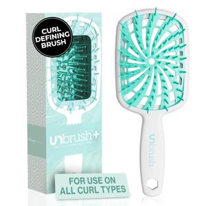 FHI Heat UNbrush Plus  Curly Hair Brush for Gentle & Effective Detangling on Wet or Dry Fragile Hair Types  Detangler Brush w/ 84 UltraFlex Bristles, Ultra-light, Vented, Anti Static Hairbrush
