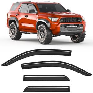 Tape-on Rain Guards Fit for Toyota 4Runner 2025 2026 Extra-Thick Window Rain Guard Window Deflectors Window Vent Visors Vent Shades Exterior Car Accessories-4PCS