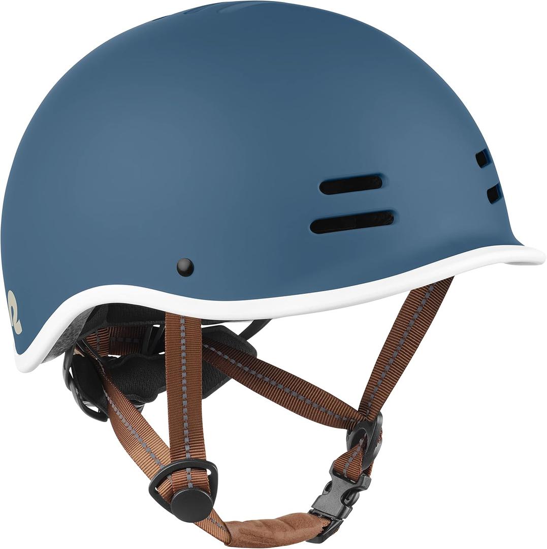 Retrospec Remi Kids Bike Helmet with Built-in Sun Visor - Adjustable Youth & Toddler Safety Gear for Cycling, Skating & Scooters - 11 Air Vents, Washable Padding & Reflective Straps (Matte Navy - 49-53cm)