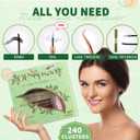 DIY Individual Lashes Clusters Kit,240pcs Lash Clusters Eyelash Extension Kit with Cluster Lash Glue and Lash Tweezer D Curl Lash Extension Kit False Eyelash Cluster Kit At Home(0.07D, 10-15mm)