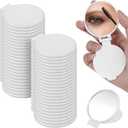 50 Pcs Round Compact Folding Portable Pocket Mirror for Purse Mini Folding Makeup Mirrors Vintage Travel Makeup Mirror for Women Daily Use (White)