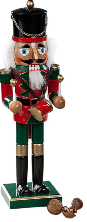 Clever Creations Green Drummer 12 Inch Traditional Wooden Nutcracker, Festive Christmas Décor for Shelves and Tables