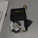 Keychain Wallet RFID Wristlet Wallets for Women,Small Wallets Woman Key Chain Wallet with Coin Pocket and Id Window (Black)