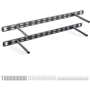 2pcs Floating Shelf Bracket Heavy Duty,Decorative Floating Shelf Hardware Hidden Black Metal Fireplace Mantel Brackets Without Jig (22"X8"X1.0" Without Tools)