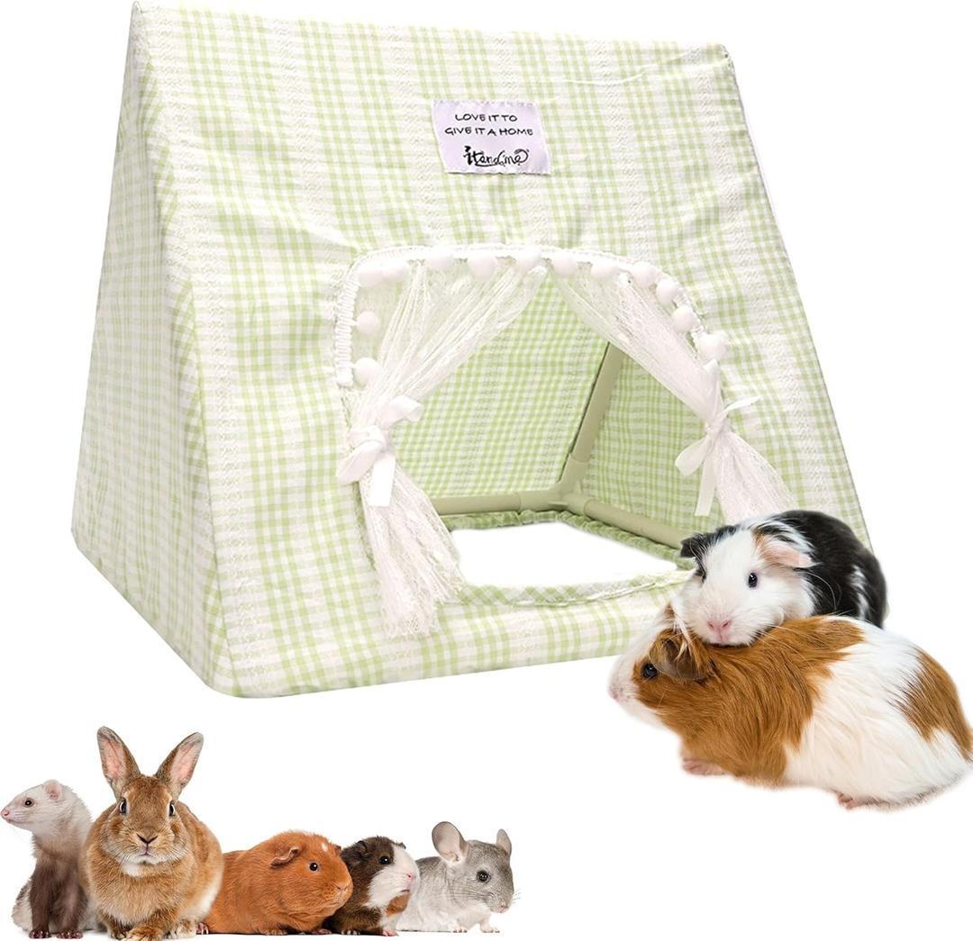 Guinea Pig Hideout Large with Curtain, Bunny Hideout, Machine Washable Guinea Pig Hide Tent Houses & Habitats, Small Animal Hideout for Pet Rabbit, Ferret, Rat, Chinchilla, Squirrel (Grid, Large) Guinea Pig Hideout Large with Curtain, Bunny Hideout, Machine Washable Guinea Pig Hide Tent Houses & Habitats, Small Animal Hideout for Pet Rabbit, Ferret, Rat, Chinchilla, Squirrel (Grid, Large)