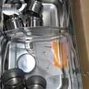 Alpha Living Pack of 4 Chafing Dish Full Set Stainless Steel Catering Chafer with Lids, Pans & Fuel Holders Buffet Food Warmers for Parties, Events & Weddings Alpine Gray Handles