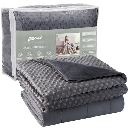 yescool Weighted Blanket with Cover (7 lbs, 41" x 60", Charcoal Gray) Heavy Blanket for Sleeping Perfect for 60-90 lbs, Breathable Blanket with Premium Glass Bead, Machine Washable