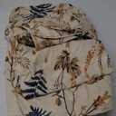 JSD Boho Floral Printed Sheet Set King Size, 4 Piece, Soft Botanical Pattern Microfiber Sheets Extra Deep Pocket (Leaf 1)