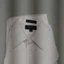 Mens Formal Laydown Spread Collar Tuxedo Shirt, 1/4" Pleat (15.5" Neck 35" Sleeve, White), M