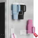 Magnetic Stanley Cup Holder for Refrigerator, Water Bottle Organizer for Stanley 40 oz with Tumbler Lid Organizer, Kitchen Pantry Organizers and Storage for Stanley Cup Accessories (White)